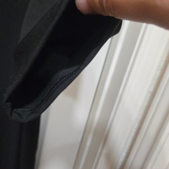 Chico’s 12/14 Black Knit Maxi Dress 3/4 Sleeve with Pockets - Picture 7 of 12